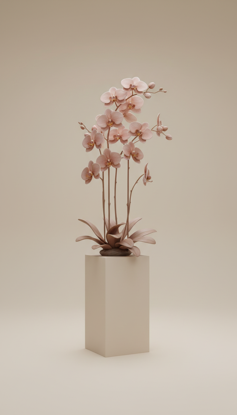 Tall Blush Orchid Installation